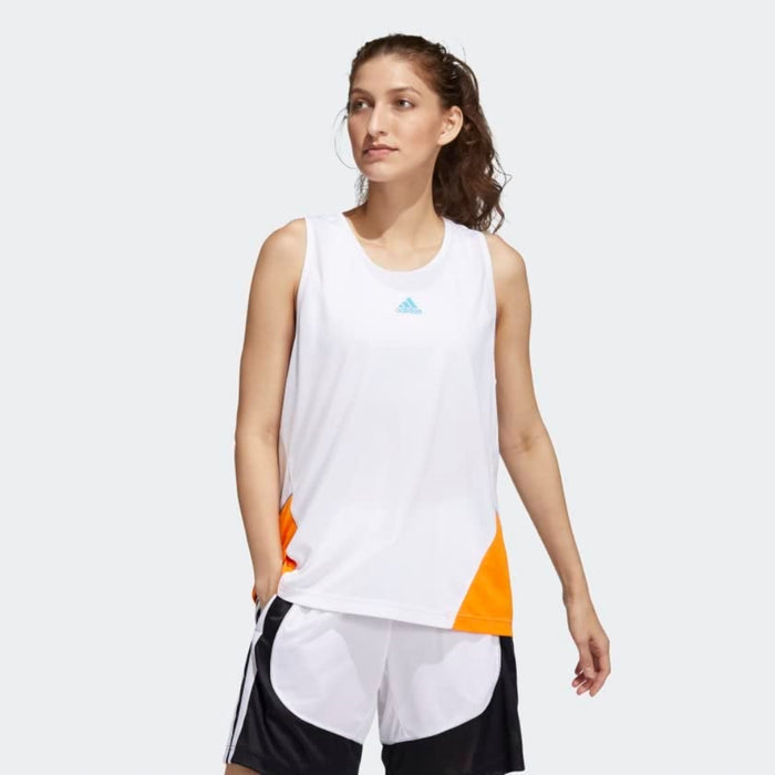 adidas 365 Women in Power Tank Top Women's, White/ Tennessee Orange