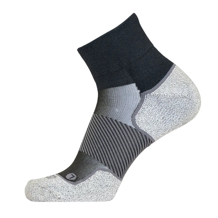 Black active comfort sock in quarter crew height | OS1st