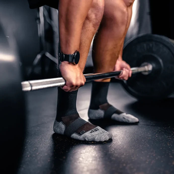 Black active comfort sock in crew height | OS1st