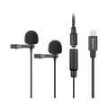 BOYA BY-M2D Digital Dual Omnidirectional Lavalier Microphones with Detachable Lightning Cable (iOS)