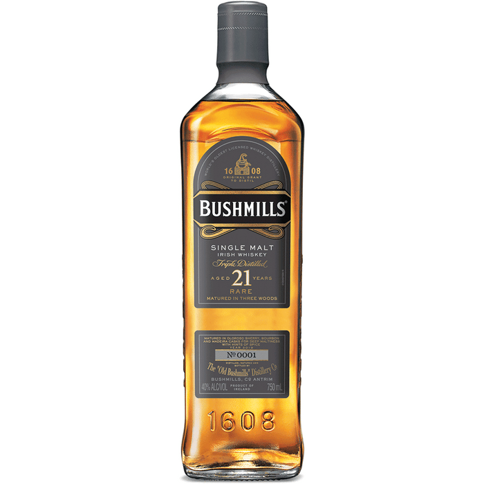 Bushmills Single Malt Irish Whiskey 21yrs Rare Triple Distilled Irish Whiskey - Newport Wine & Spirits