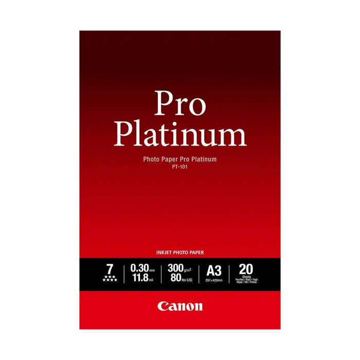 Canon PT101 Pro Platinum Photo Paper (A3 - 20 Sheets)