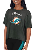 Certo By Northwest NFL Women's Miami Dolphins Turnout Cropped T-Shirt
