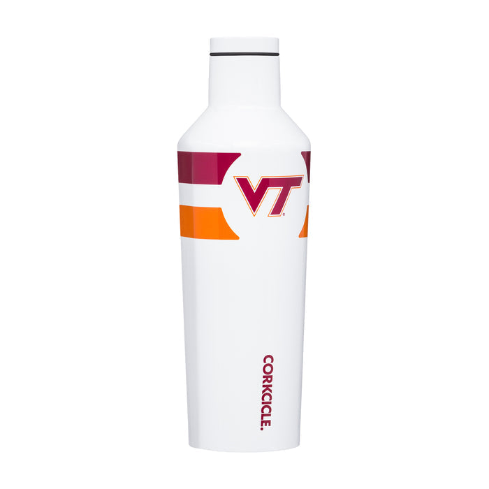 Corkcicle NCAA Virginia Tech Hokies Canteen 16oz Modernist White, Gym Stripe