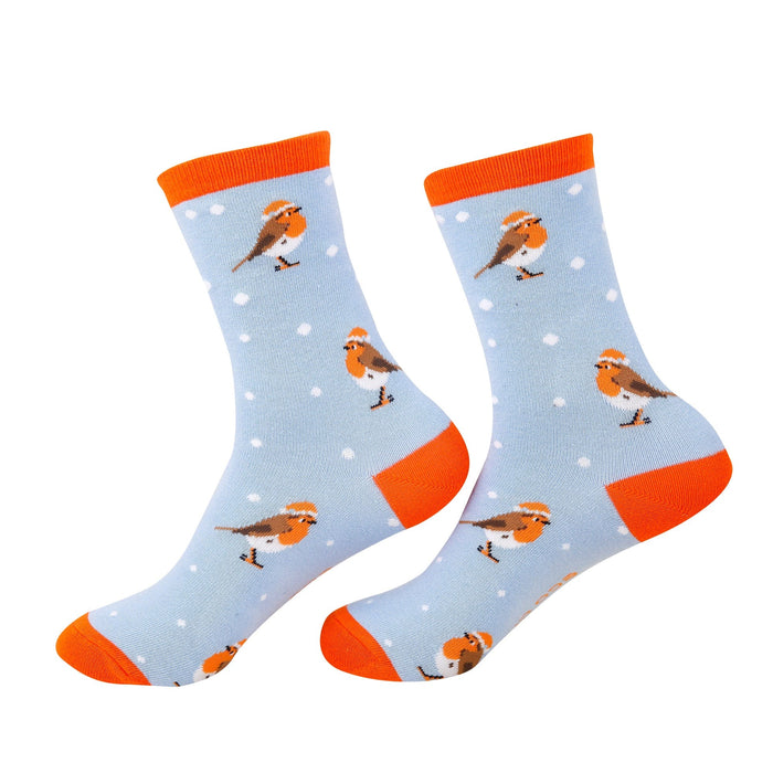 Eco Chic Eco Chic Eco-Friendly Bamboo Christmas Socks Robin