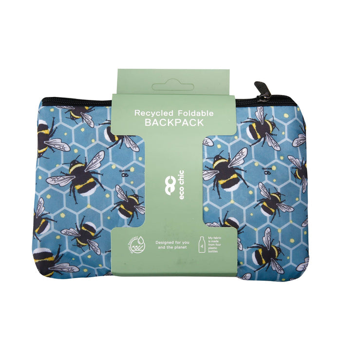 Eco Chic Eco Chic Lightweight Foldable Backpack Bumble Bees