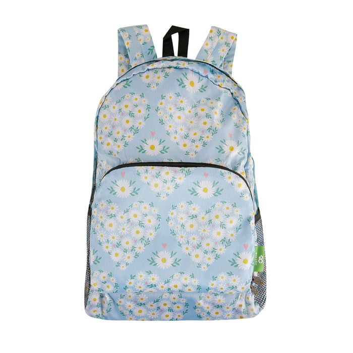 Eco Chic Eco Chic Lightweight Foldable Backpack Daisy Hearts