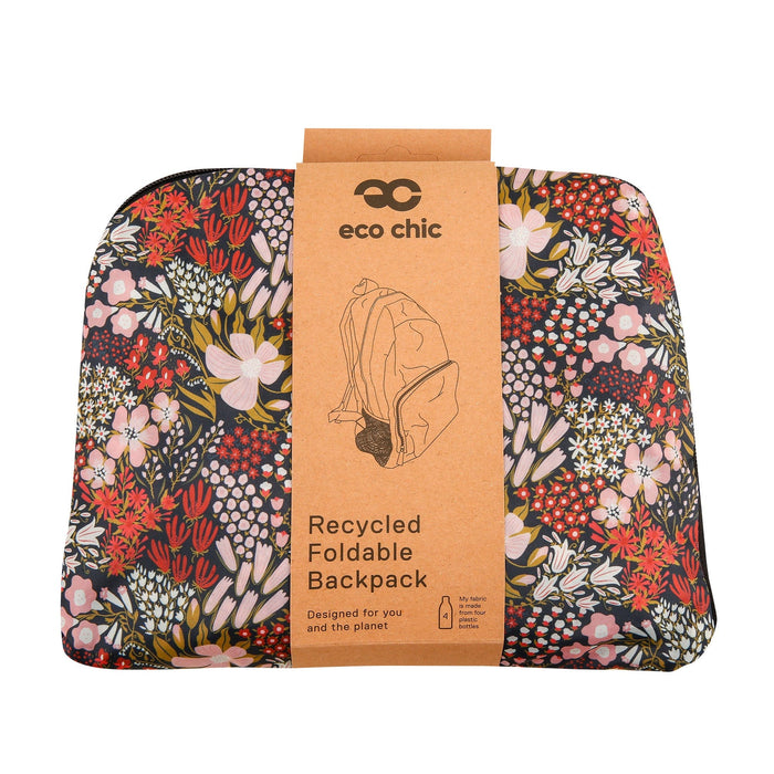 Eco Chic Eco Chic Lightweight Foldable Backpack Mixed Flowers