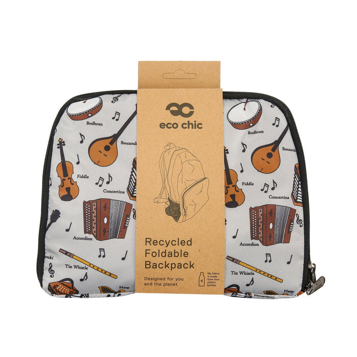 Eco Chic Eco Chic Lightweight Foldable Backpack Music