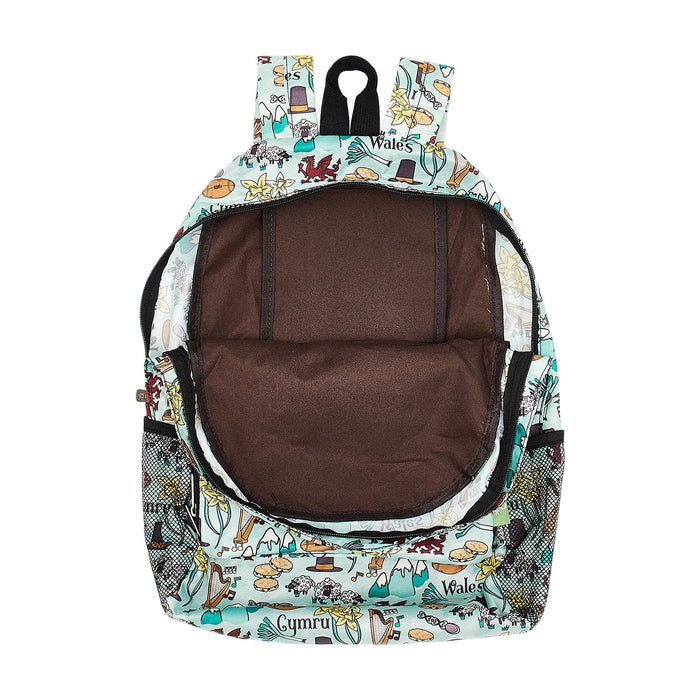 Eco Chic Blue Eco Chic Lightweight Foldable Backpack Wales Montage