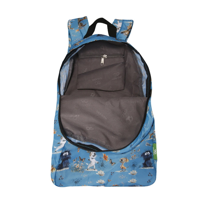 Eco Chic Eco Chic Lightweight Foldable Backpack Whimsy Dogs
