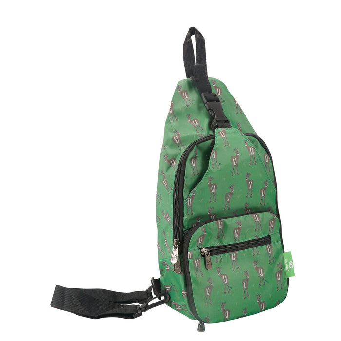 Eco Chic Green Eco Chic Lightweight Foldable Crossbody Bag Deer