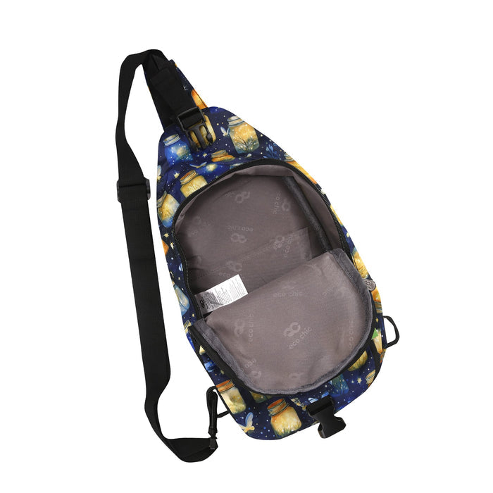 Eco Chic Eco Chic Lightweight Foldable Crossbody Bag Jars and Fireflies