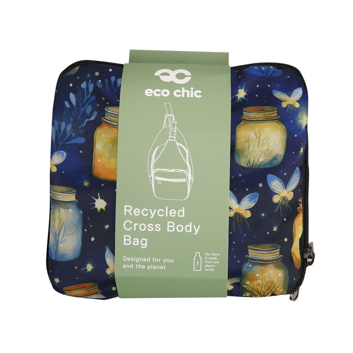 Eco Chic Eco Chic Lightweight Foldable Crossbody Bag Jars and Fireflies