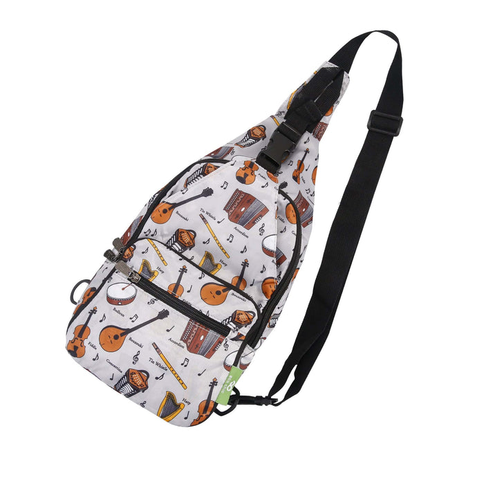 Eco Chic Eco Chic Lightweight Foldable Crossbody Bag Music