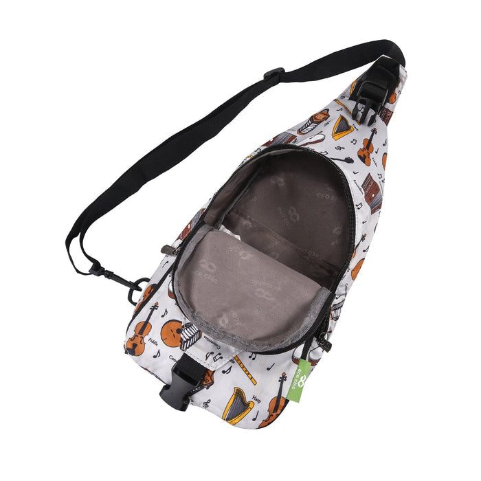 Eco Chic Eco Chic Lightweight Foldable Crossbody Bag Music