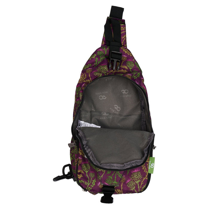 Eco Chic Purple Eco Chic Lightweight Foldable Crossbody Bag Thistle
