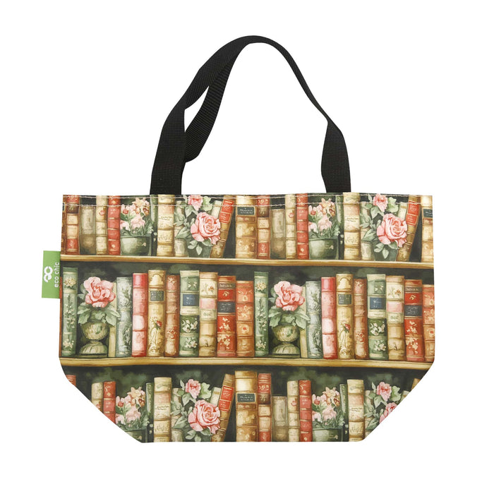 Eco Chic Eco Chic Lightweight Foldable Lunch Bag Books and Roses