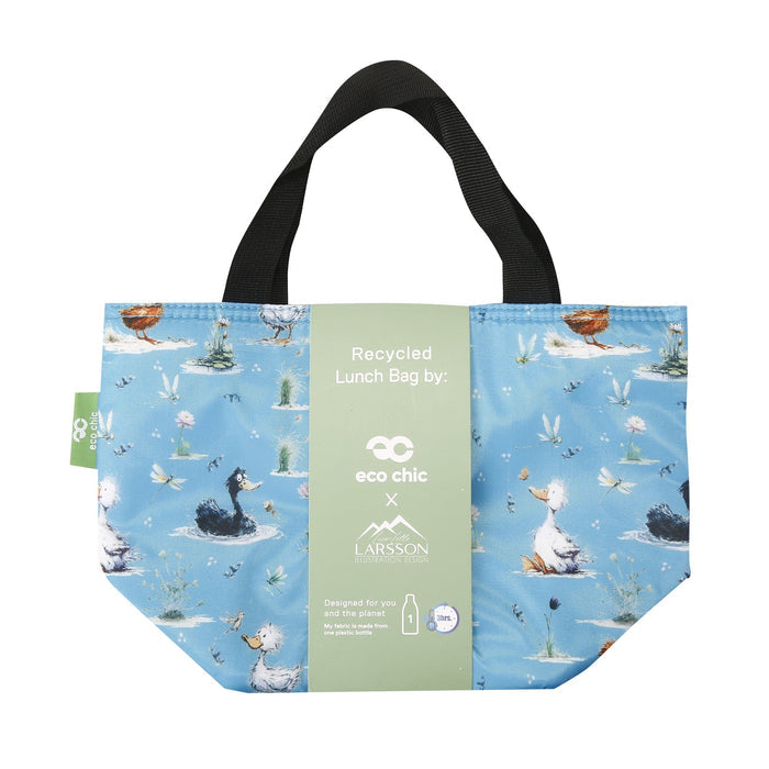 Eco Chic Eco Chic Lightweight Foldable Lunch Bag Whimsy Ducks