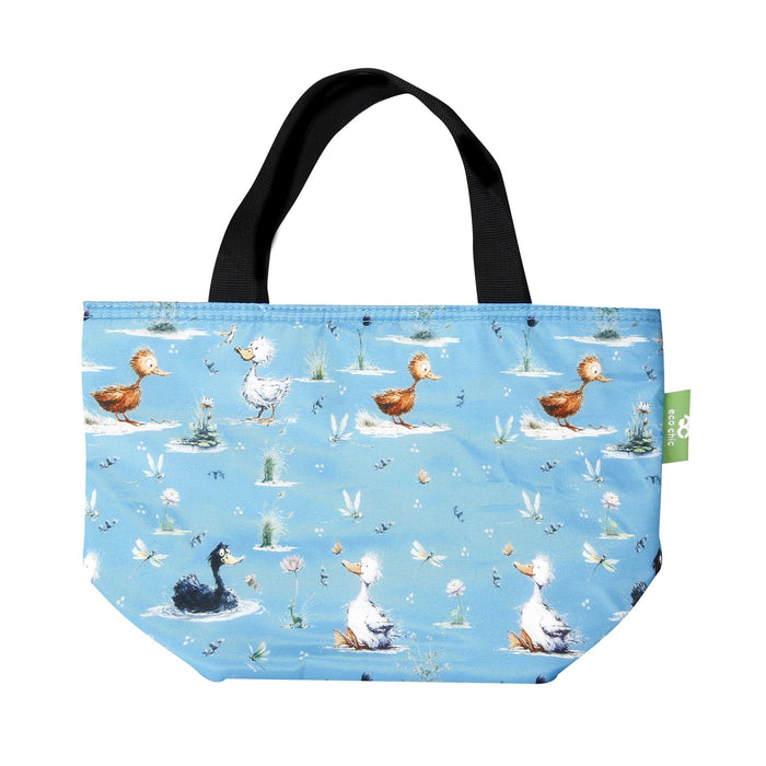 Eco Chic Eco Chic Lightweight Foldable Lunch Bag Whimsy Ducks