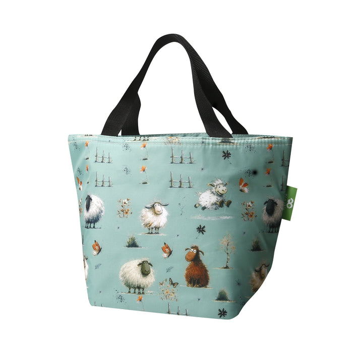 Eco Chic Eco Chic Lightweight Foldable Lunch Bag Whimsy Sheep