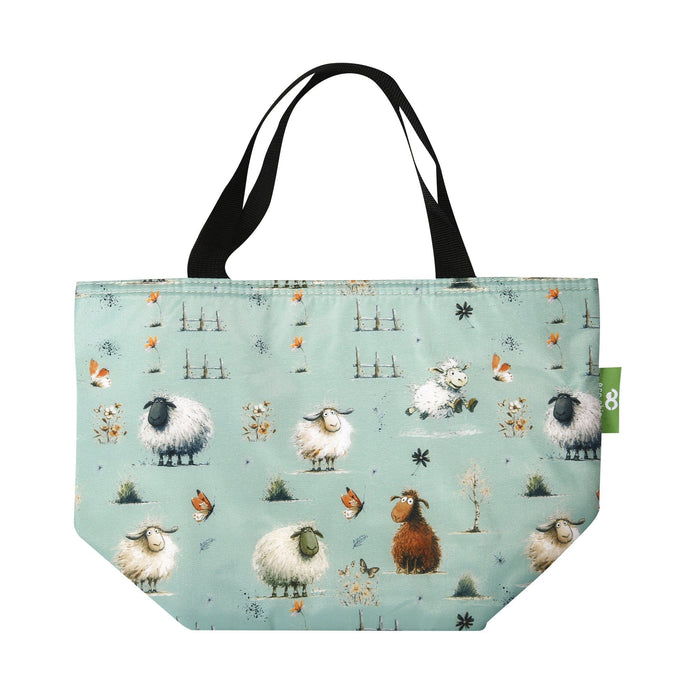 Eco Chic Eco Chic Lightweight Foldable Lunch Bag Whimsy Sheep