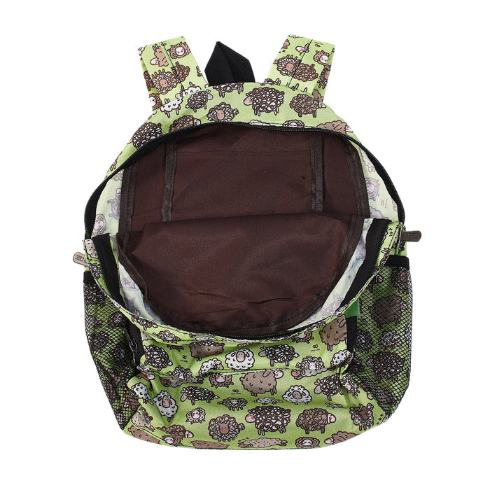 Eco Chic Green Eco Chic Lightweight Foldable Mini Backpack Sheep