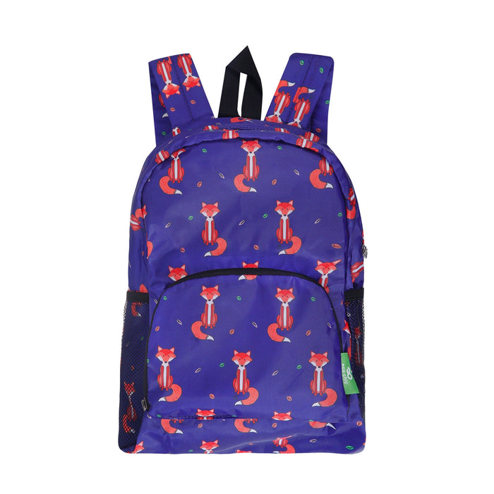 Eco Chic Eco Chic Lightweight Foldable Mini Backpack Foxes