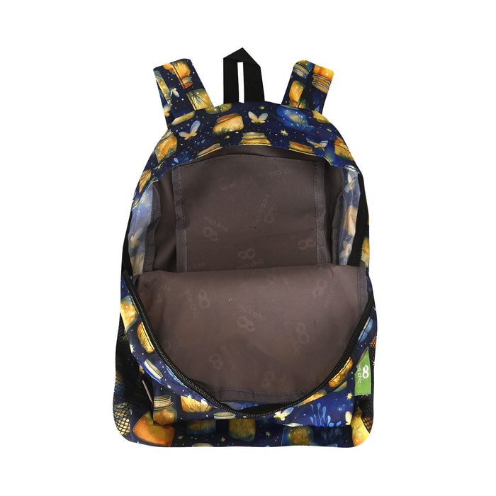 Eco Chic Eco Chic Lightweight Foldable Mini Backpack Jars and Fireflies