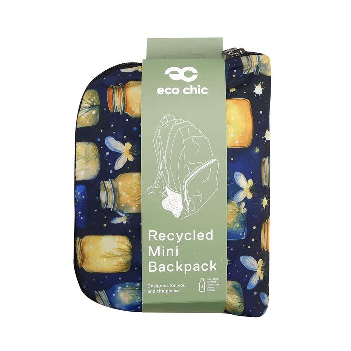 Eco Chic Eco Chic Lightweight Foldable Mini Backpack Jars and Fireflies