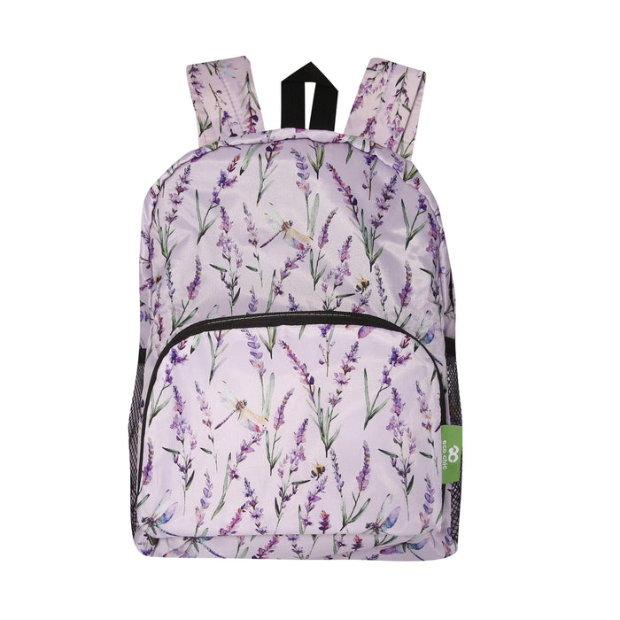 Eco Chic Eco Chic Lightweight Foldable Mini Backpack Lavender with Dragonfly