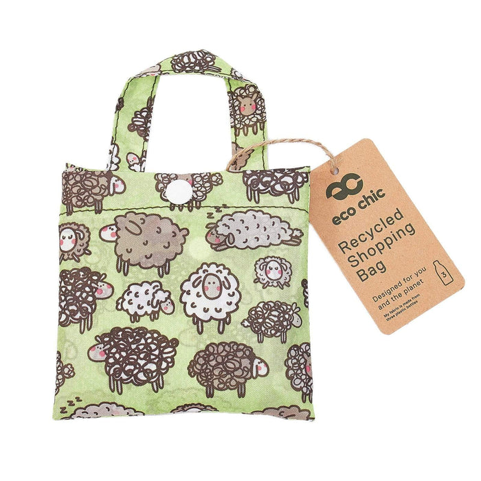 Eco Chic Eco Chic Lightweight Foldable Reusable Shopping Bag Sheep