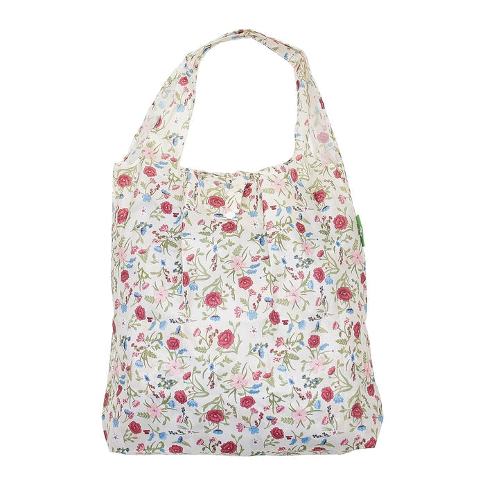 Eco Chic Green Eco Chic Lightweight Foldable Reusable Shopping Bag Floral