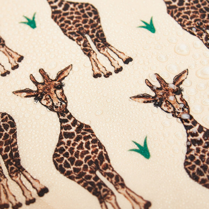 Eco Chic Beige Eco Chic Lightweight Foldable Reusable Shopping Bag Giraffes