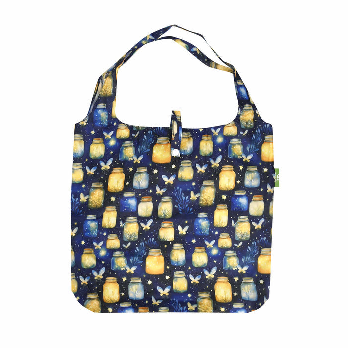 Eco Chic Eco Chic Lightweight Foldable Reusable Shopping Bag Jars and Fireflies