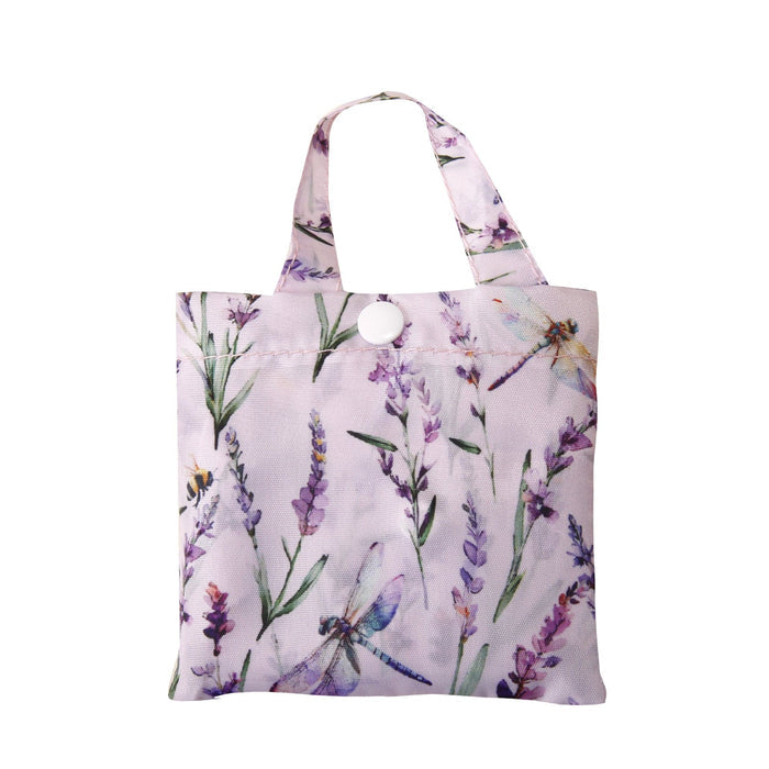 Eco Chic Eco Chic Lightweight Foldable Reusable Shopping Bag Lavender with Dragonfly