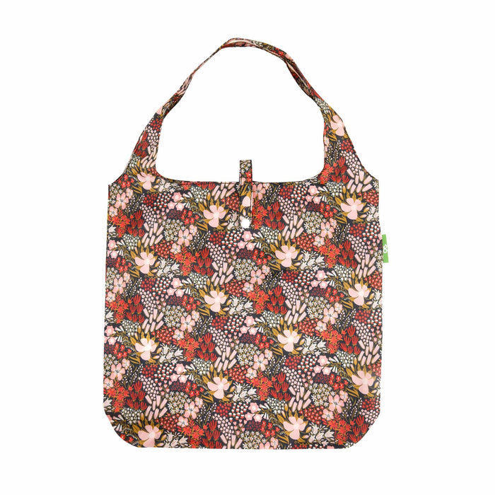 Eco Chic Red Eco Chic Lightweight Foldable Reusable Shopping Bag Mixed Flowers