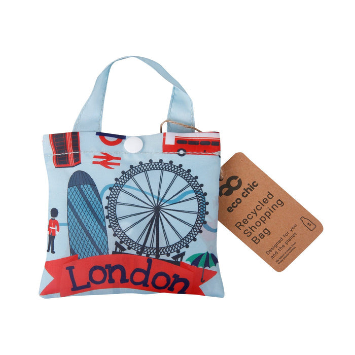 Eco Chic Eco Chic Lightweight Foldable Reusable Shopping Bag New London
