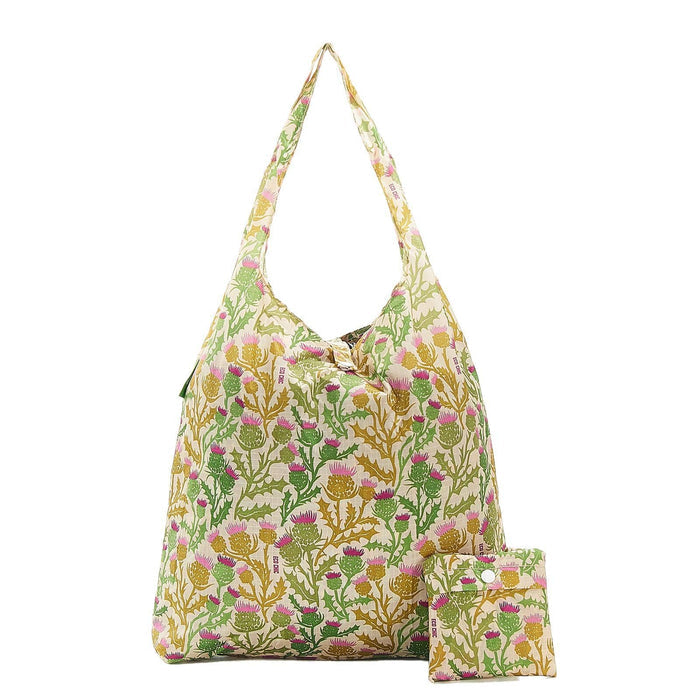 Eco Chic Beige Eco Chic Lightweight Foldable Reusable Shopping Bag Thistle
