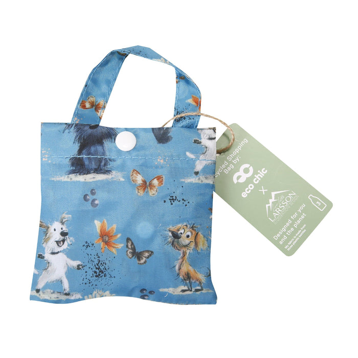 Eco Chic Eco Chic Lightweight Foldable Reusable Shopping Bag Whimsy Dogs
