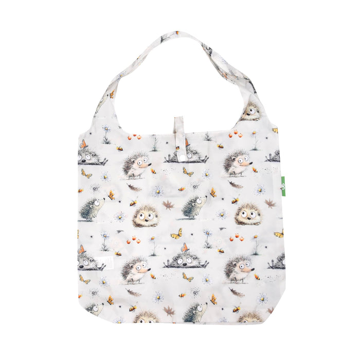 Eco Chic Eco Chic Lightweight Foldable Reusable Shopping Bag Whimsy Hedgehog