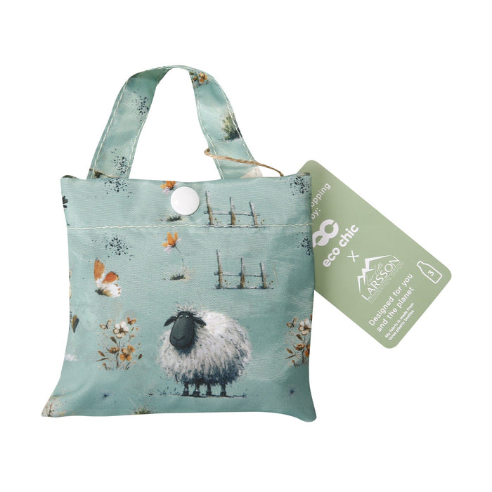 Eco Chic Eco Chic Lightweight Foldable Reusable Shopping Bag Whimsy Sheep