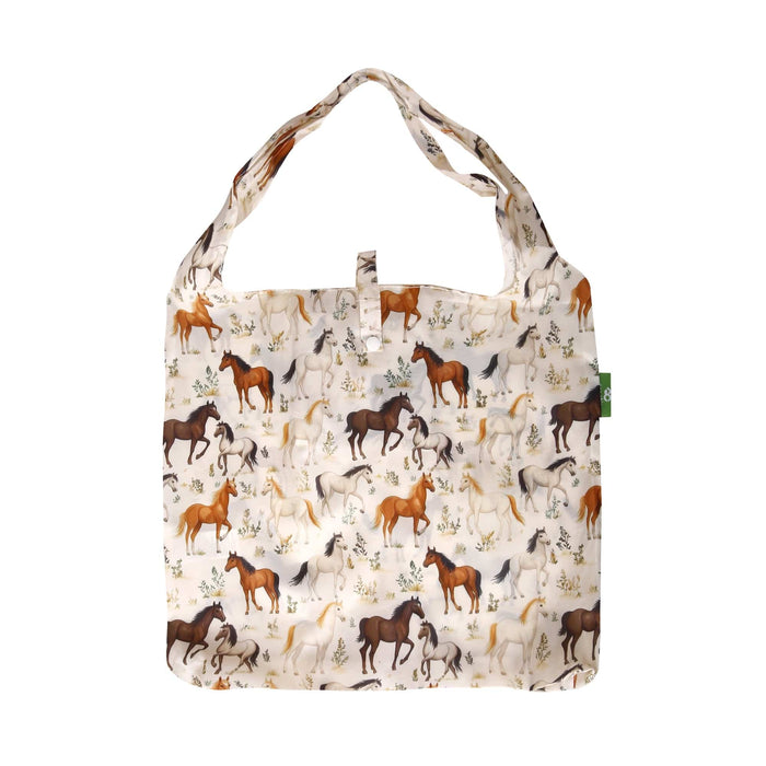 Eco Chic Eco Chic Lightweight Foldable Reusable Shopping Bag Wild Horses