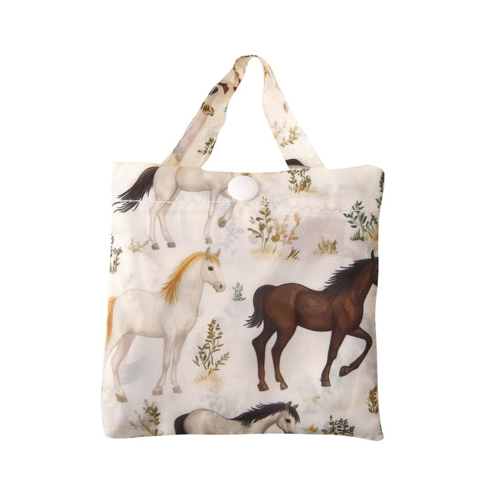 Eco Chic Eco Chic Lightweight Foldable Reusable Shopping Bag Wild Horses