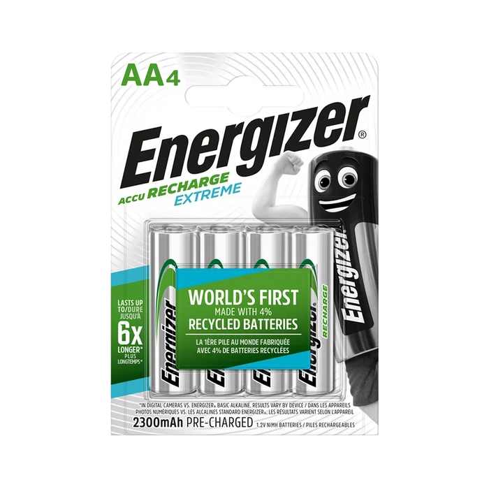 Energizer AA 2300mAh Recharge Extreme Rechargeable Batteries (Pack of 4)