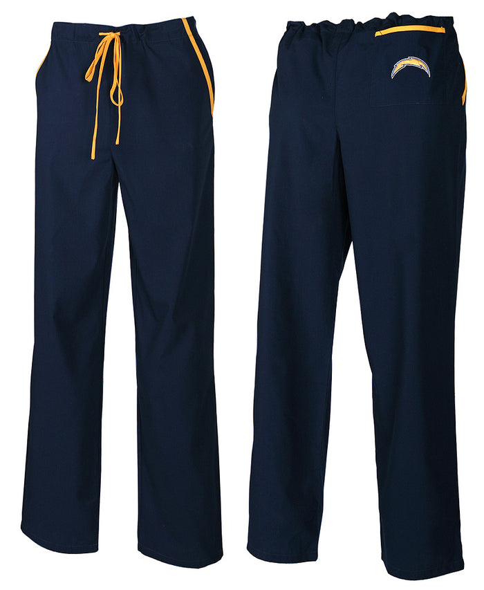 Fabrique Innovations NFL Unisex Los Angeles Chargers Team Back Logo Scrub Pants
