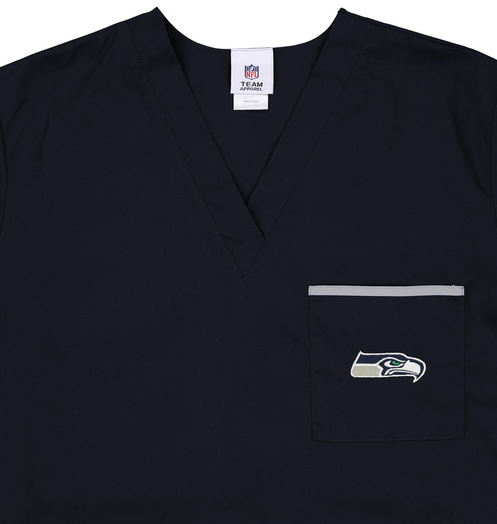 Fabrique Innovations NFL Unisex Seattle Seahawks Team Color Scrub Top