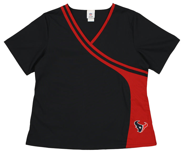 Fabrique Innovations NFL Women's Houston Texans Wrap Scrub Top