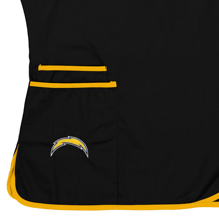 Fabrique Innovations NFL Women's Los Angeles Chargers Team Logo Wrap Scrub Top