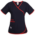 Fabrique Innovations NFL Women's Tennessee Titans Team Logo Wrap Scrub Top